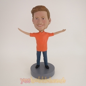 Picture of Custom Bobblehead Doll: Casual Man Welcoming