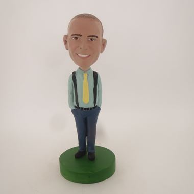 Custom Bobblehead Doll: Casual Man With A Yellow Tie - Custom ...