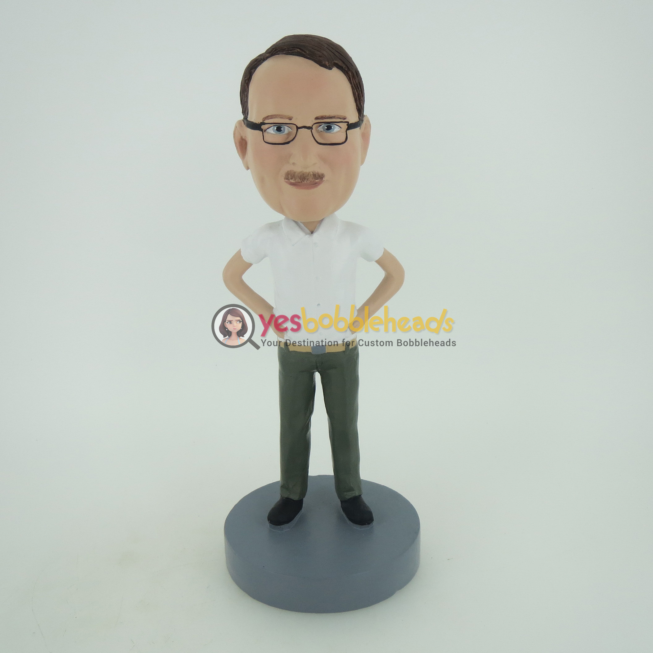Picture of Custom Bobblehead Doll: Casual Man With Arms Akimbo