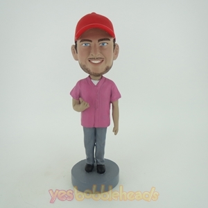 Picture of Custom Bobblehead Doll: Casual Man With Beard In Red Hat
