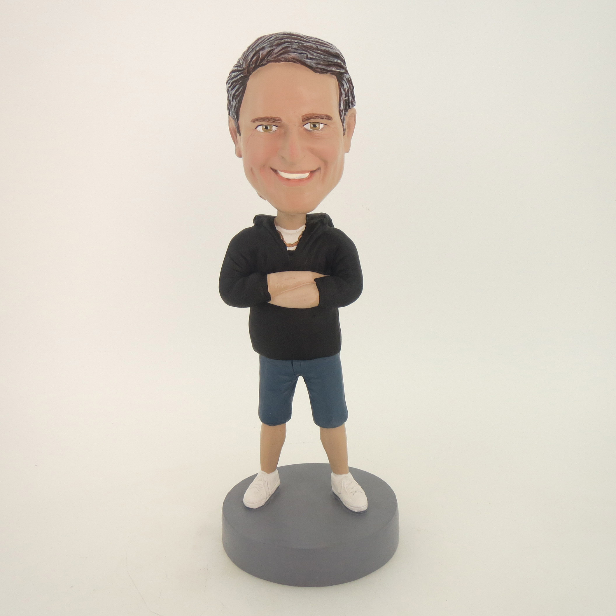 Picture of Custom Bobblehead Doll: Casual Man With Hands On The Chest