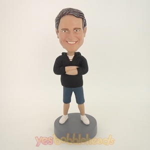 Picture of Custom Bobblehead Doll: Casual Man With Hands On The Chest