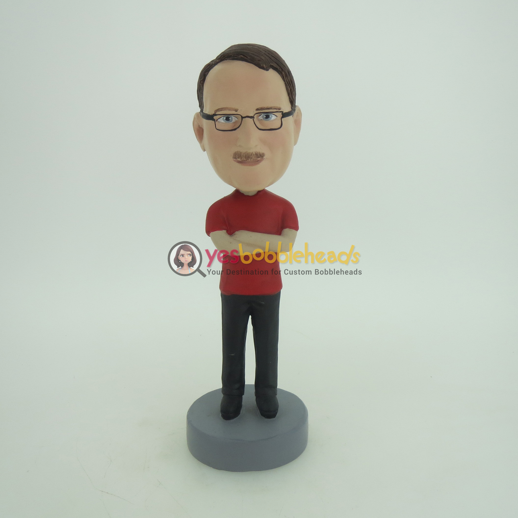 Picture of Custom Bobblehead Doll: Casual Man With Nice Red TShirt