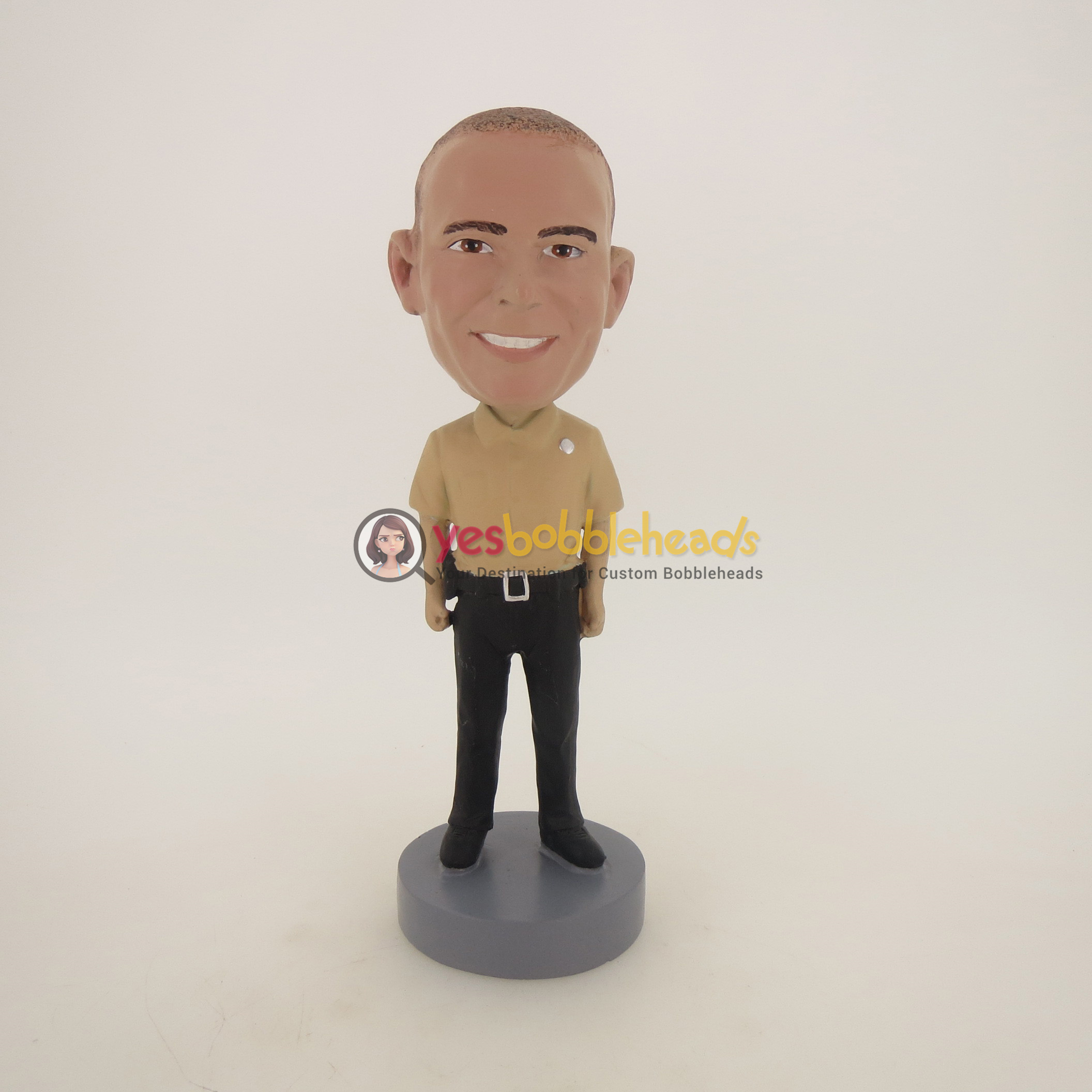 Picture of Custom Bobblehead Doll: Casual Policeman In Brown