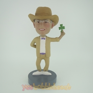 Picture of Custom Bobblehead Doll: Cowboy Holding A Leaf