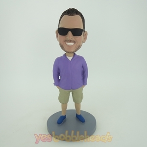 Picture of Custom Bobblehead Doll: Cugar In Purple Shirt And Sunglass