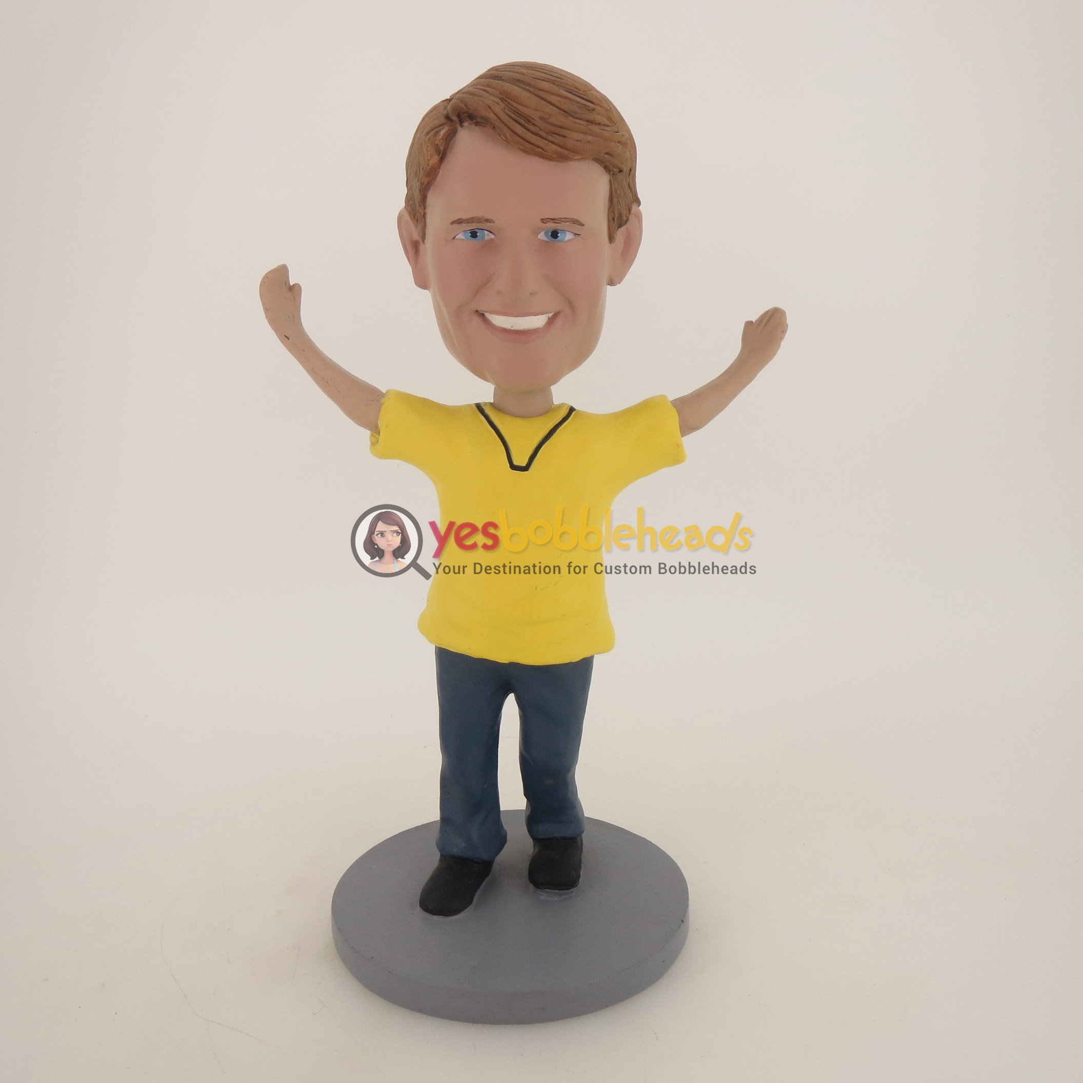 Picture of Custom Bobblehead Doll: Happy Man In Yellow