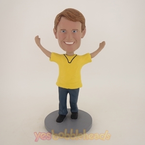 Picture of Custom Bobblehead Doll: Happy Man In Yellow