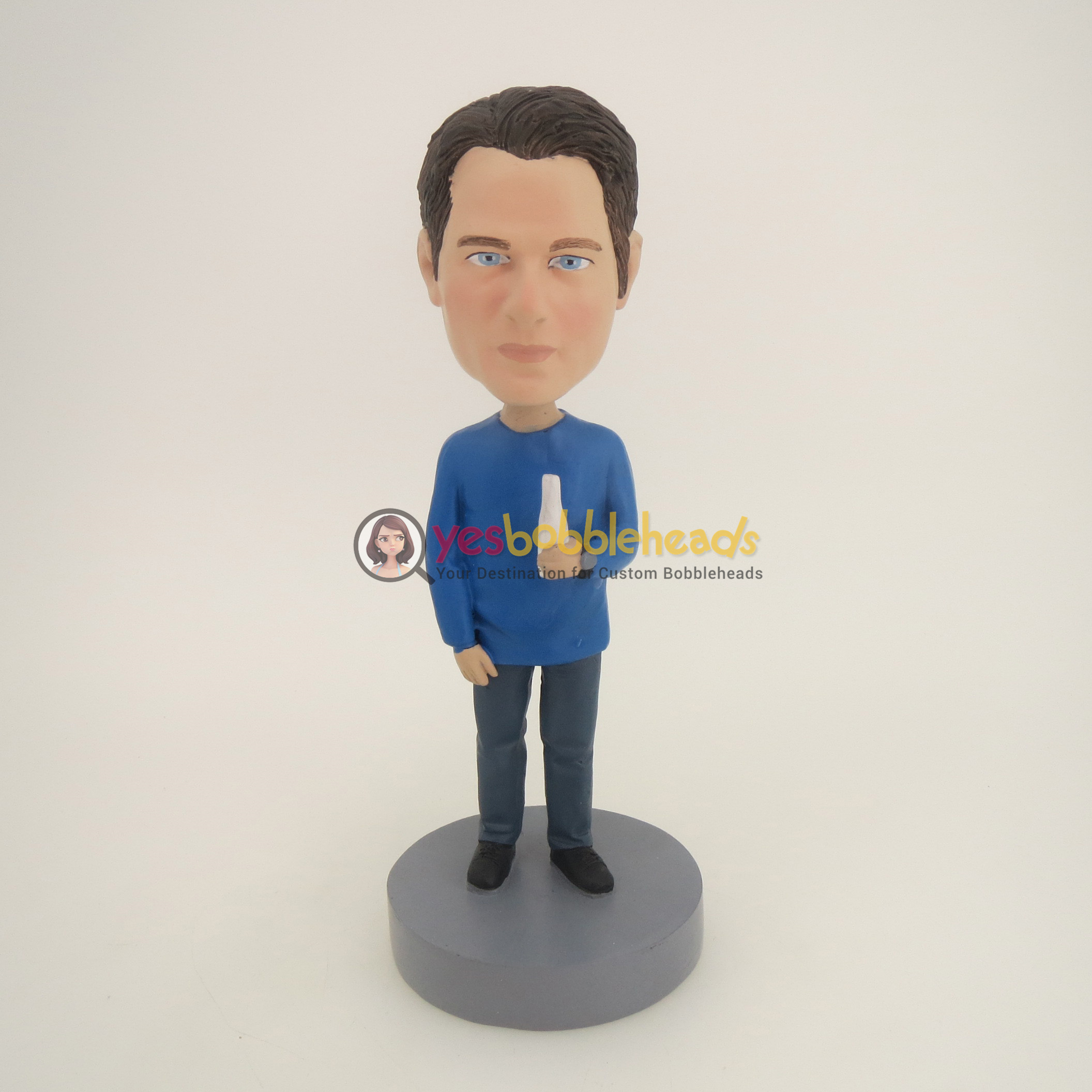 Picture of Custom Bobblehead Doll: Man Holding Some Drink