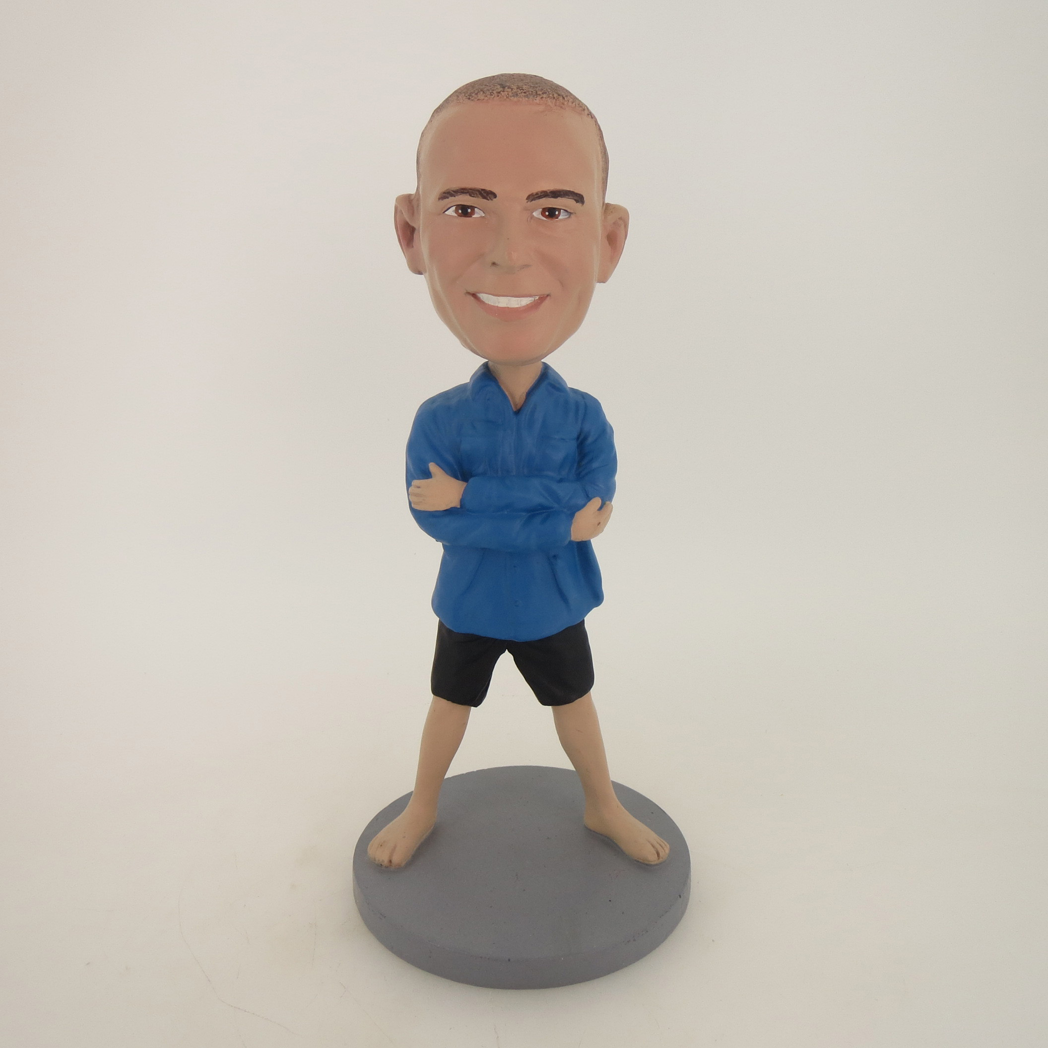 Picture of Custom Bobblehead Doll: Man In Blue Excercising