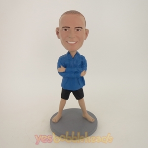 Picture of Custom Bobblehead Doll: Man In Blue Excercising