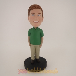 Picture of Custom Bobblehead Doll: Man In Green And Beige