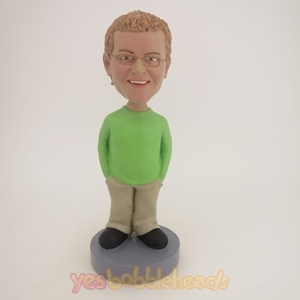 Picture of Custom Bobblehead Doll: Man In Green With Big Shoe