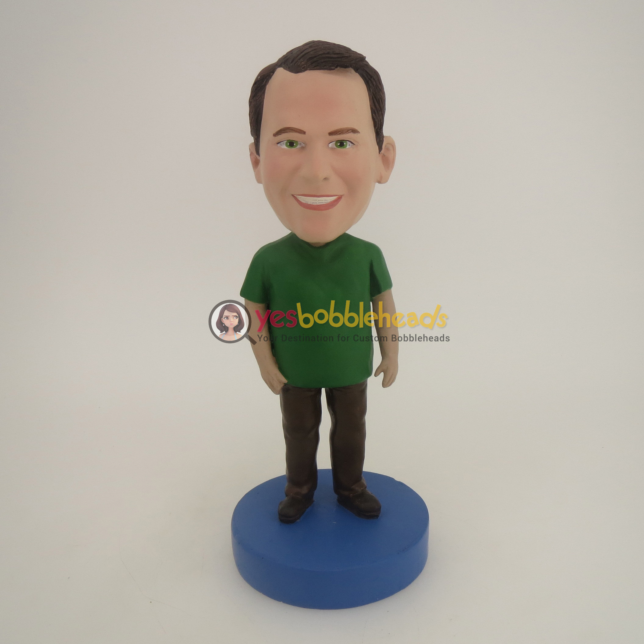 Picture of Custom Bobblehead Doll: Man In Green And Black