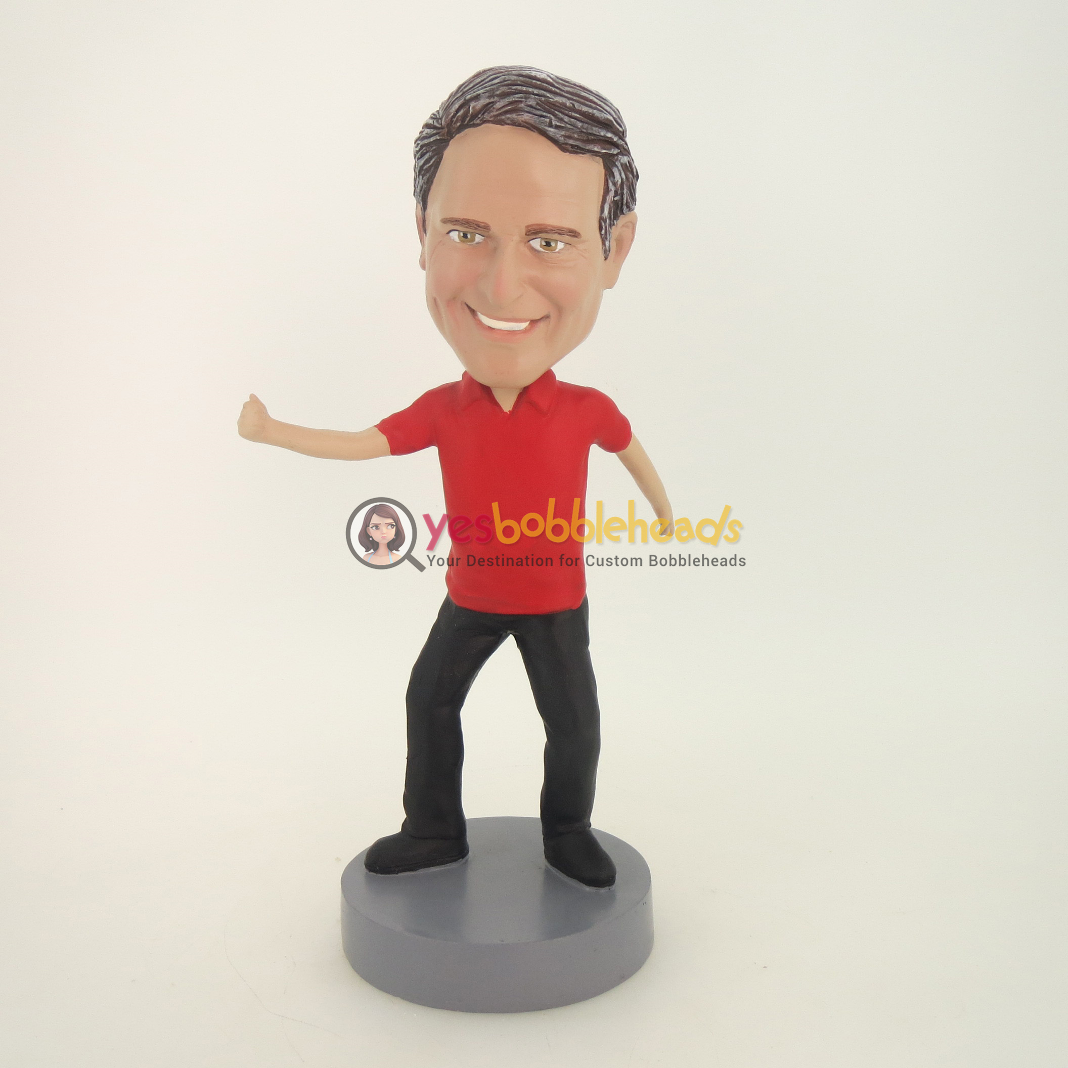 Picture of Custom Bobblehead Doll: Man In Red Excercising