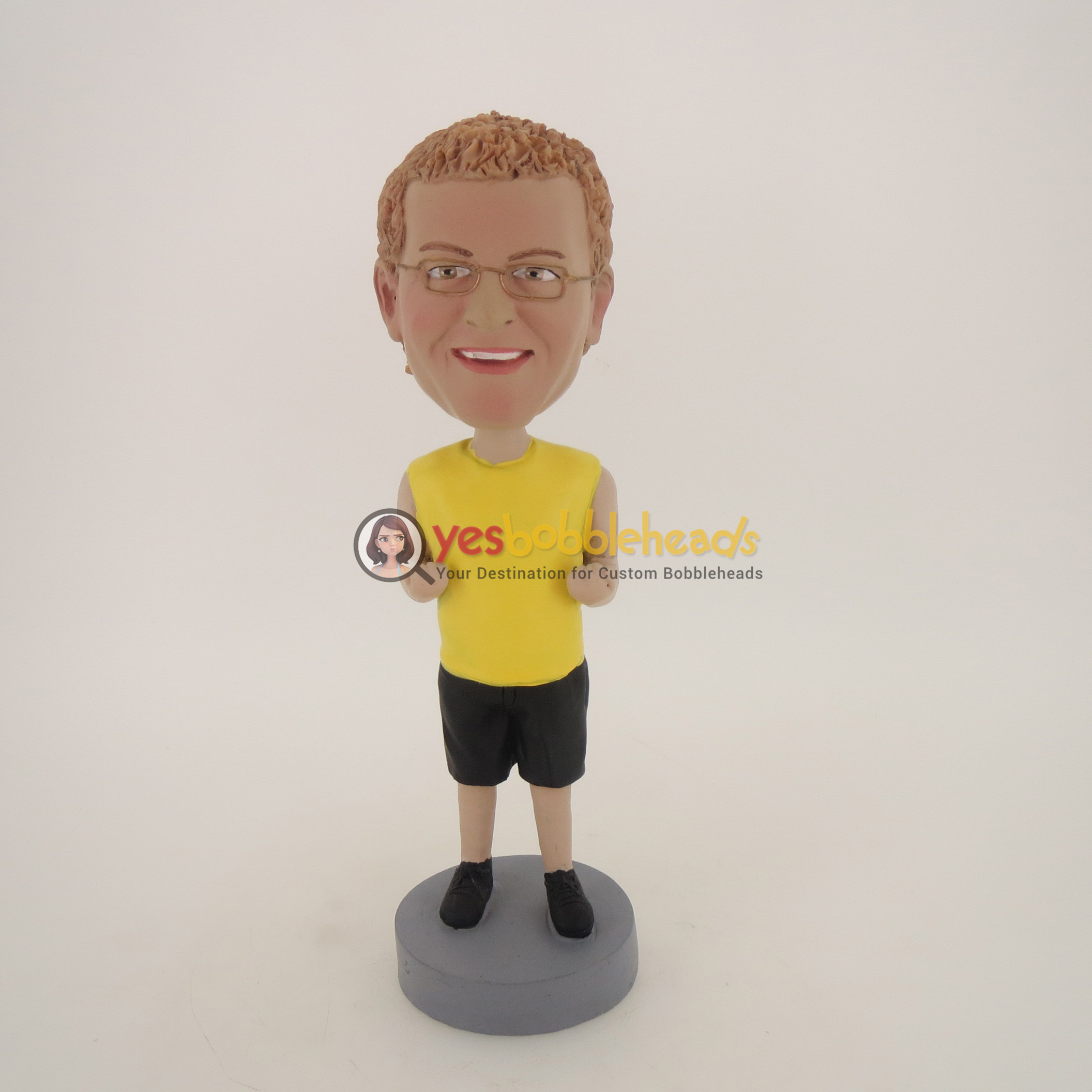 Picture of Custom Bobblehead Doll: Man In Yellow Ready To Fight