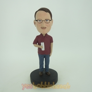 Picture of Custom Bobblehead Doll: Man With A Bottle Of Water