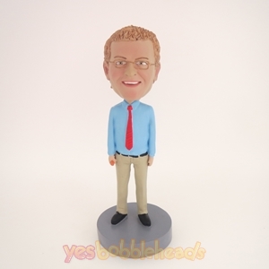 Picture of Custom Bobblehead Doll: Man With Blue Shirt And Red Tie