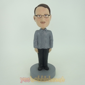 Picture of Custom Bobblehead Doll: Man With Glass Stand Still