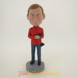 Picture of Custom Bobblehead Doll: Photography Lover Holding Camera