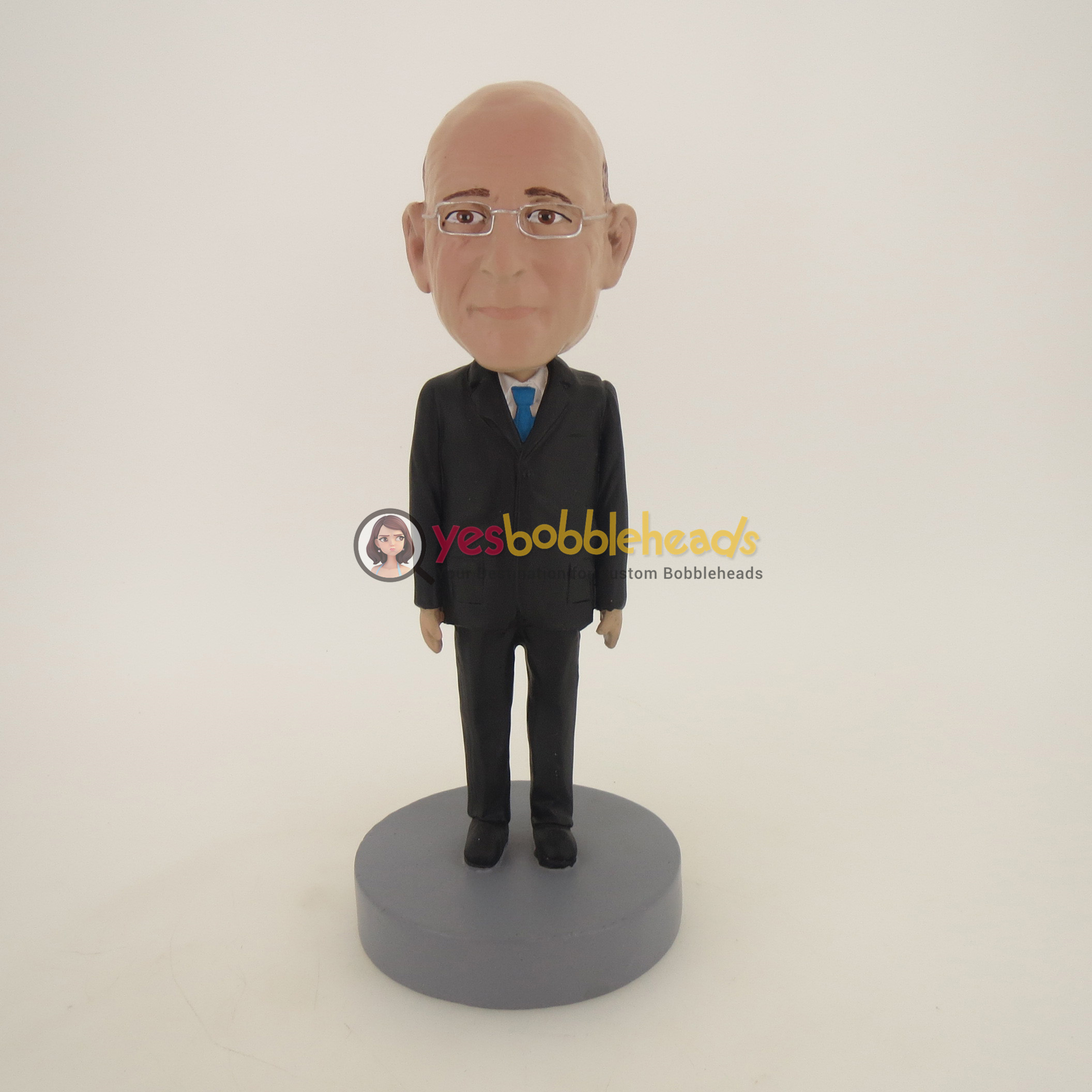 Picture of Custom Bobblehead Doll: Old Business Man In Formal Black Suit