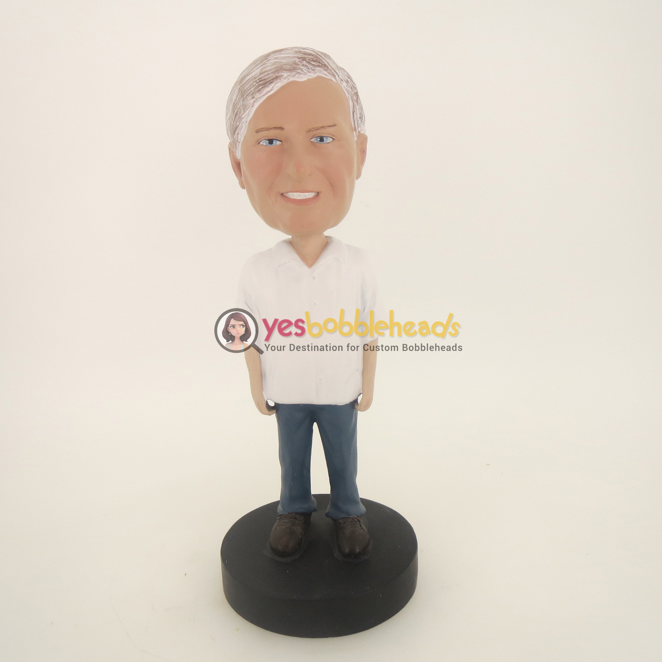 Picture of Custom Bobblehead Doll: Old Man In White TShirt
