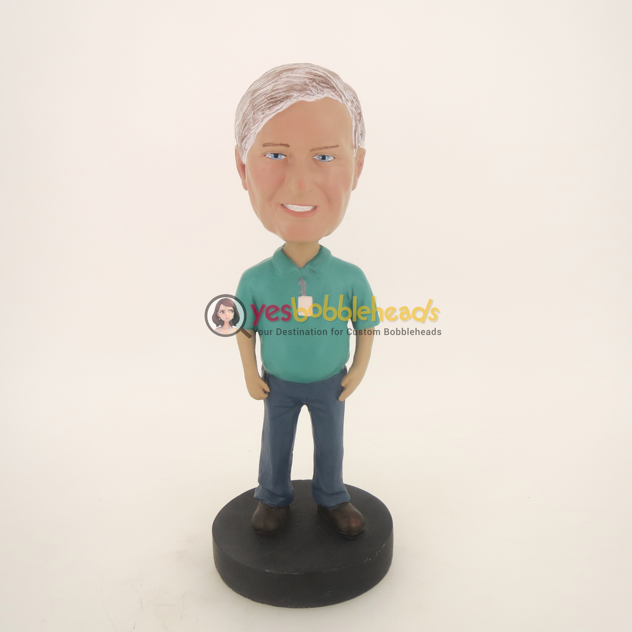 Picture of Custom Bobblehead Doll: Older Man In Casual Style Clothing