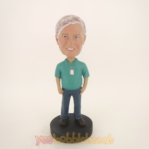 Picture of Custom Bobblehead Doll: Older Man In Casual Style Clothing