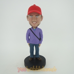 Picture of Custom Bobblehead Doll: Purple Man With Red Hat