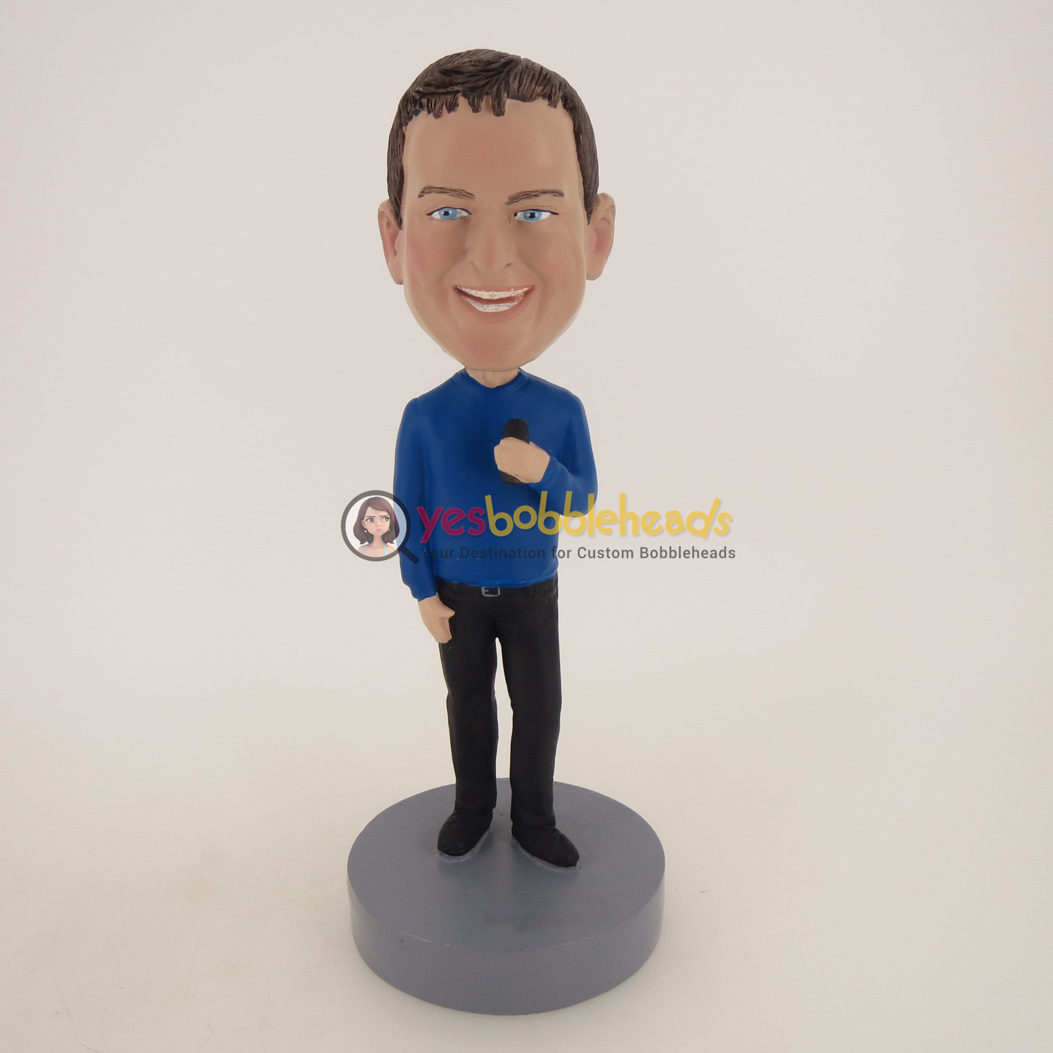 Picture of Custom Bobblehead Doll: Smiling Casual Man