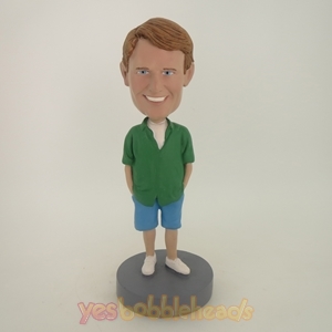 Picture of Custom Bobblehead Doll: Young Casual Man In Green