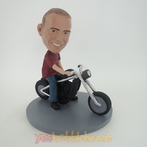 Picture of Custom Bobblehead Doll: Man Riding A Motor