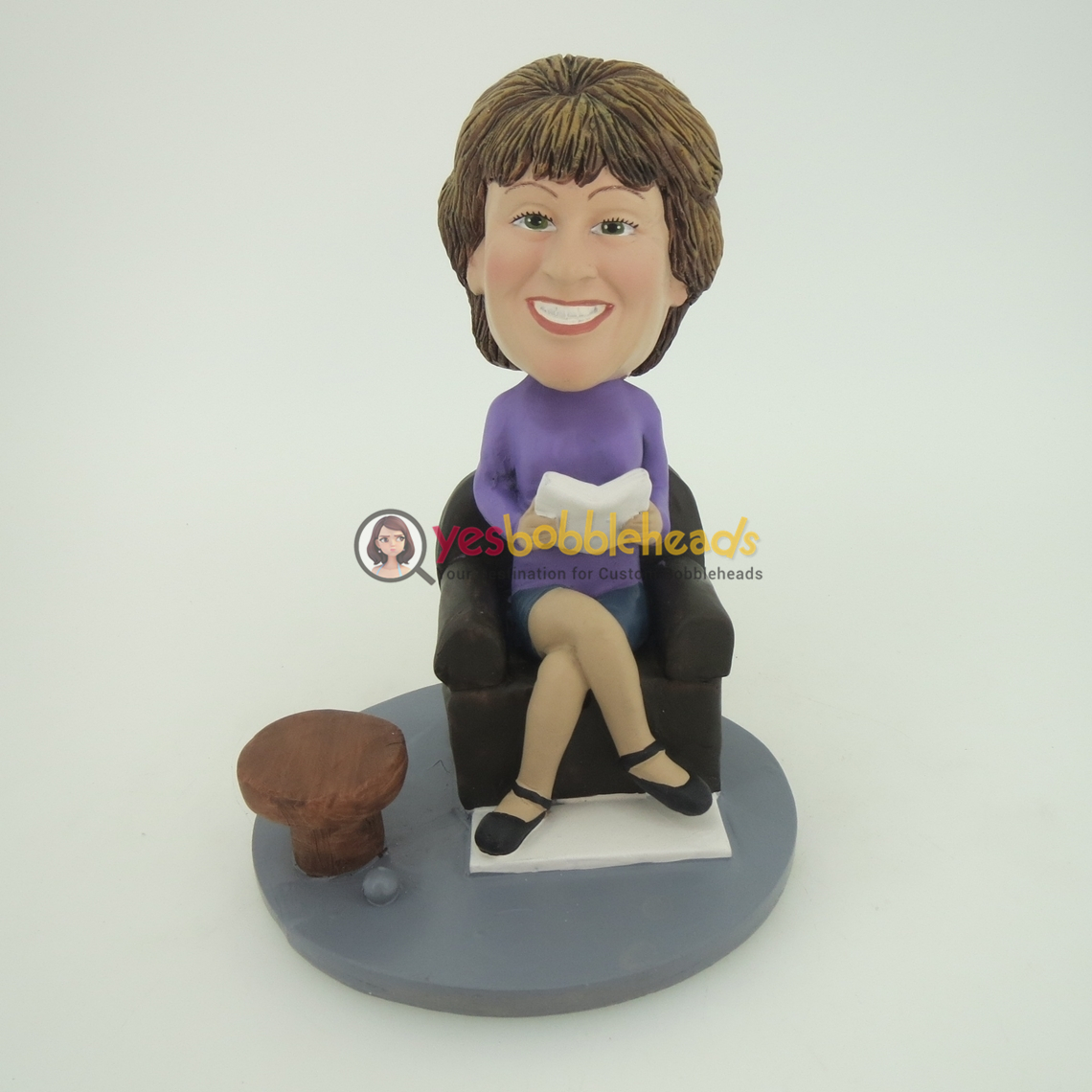 Picture of Custom Bobblehead Doll: Woman Sitting & Reading