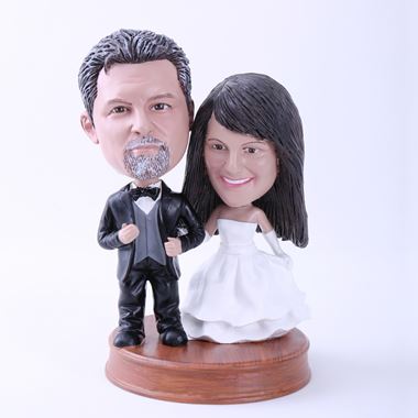 Custom Bobblehead Doll: Black Suit Groom and White Dressed Bride ...