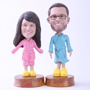 Picture of Custom Bobblehead Doll: Couple in Bathrobes