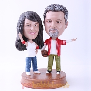 Picture of Custom Bobblehead Doll: Couple Playing Basketball