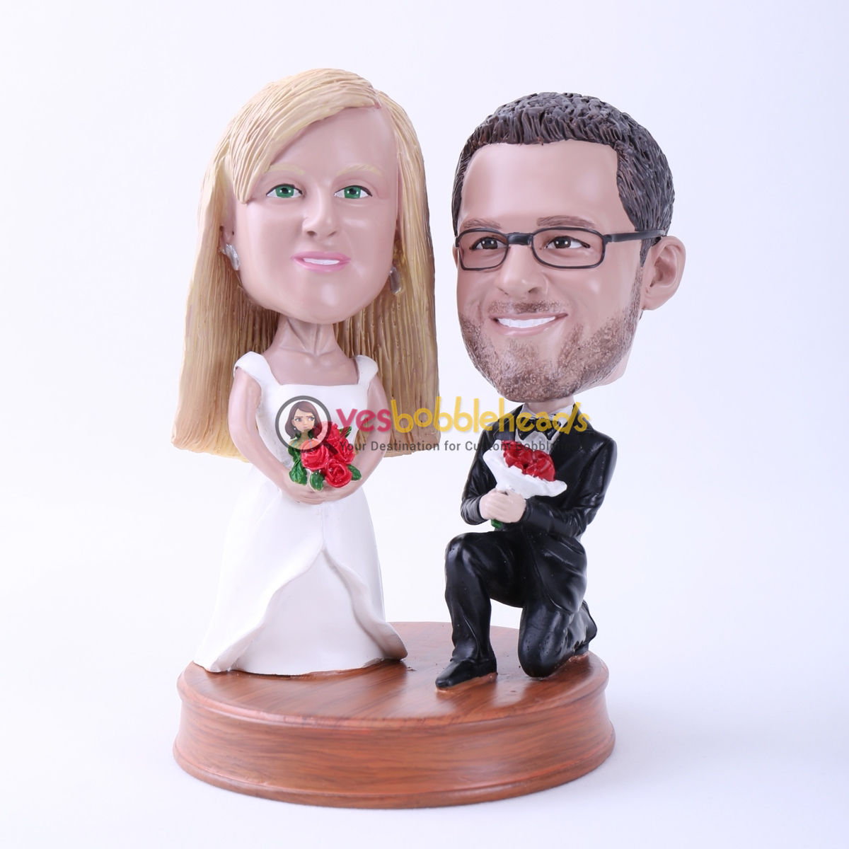 Picture of Custom Bobblehead Doll: Groom Down on One Knee to Marry