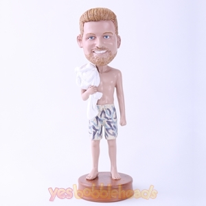 Picture of Custom Bobblehead Doll: Bathing Man (About 9" Tall)