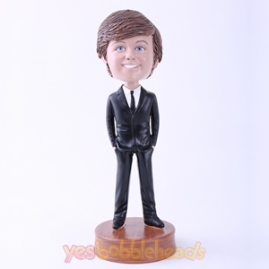 Picture of Custom Bobblehead Doll: Black Suit Boy