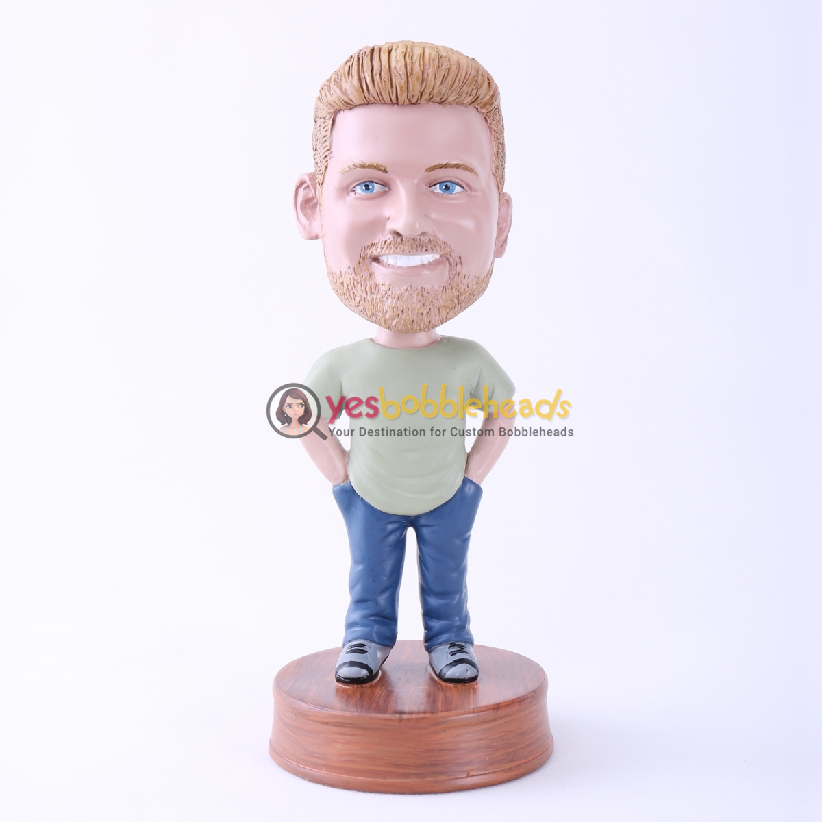 Picture of Custom Bobblehead Doll: Casual Man Hands in Pockets