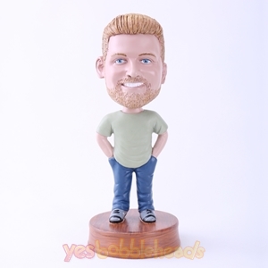 Picture of Custom Bobblehead Doll: Casual Man Hands in Pockets