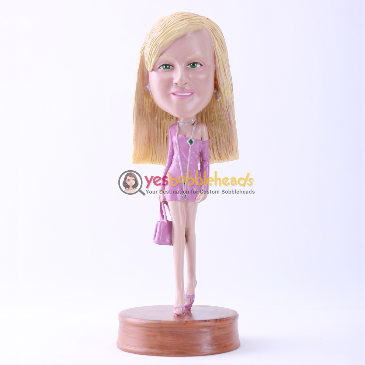 Picture of Custom Bobblehead Doll: Fashion Girl with Tote Bag