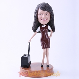 Picture of Custom Bobblehead Doll: Flight Attendant with Case
