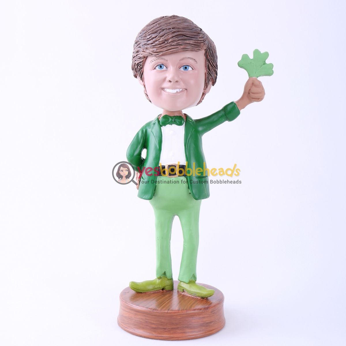Picture of Custom Bobblehead Doll: Man Holding Leaves