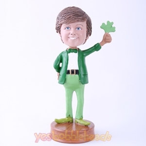 Picture of Custom Bobblehead Doll: Man Holding Leaves