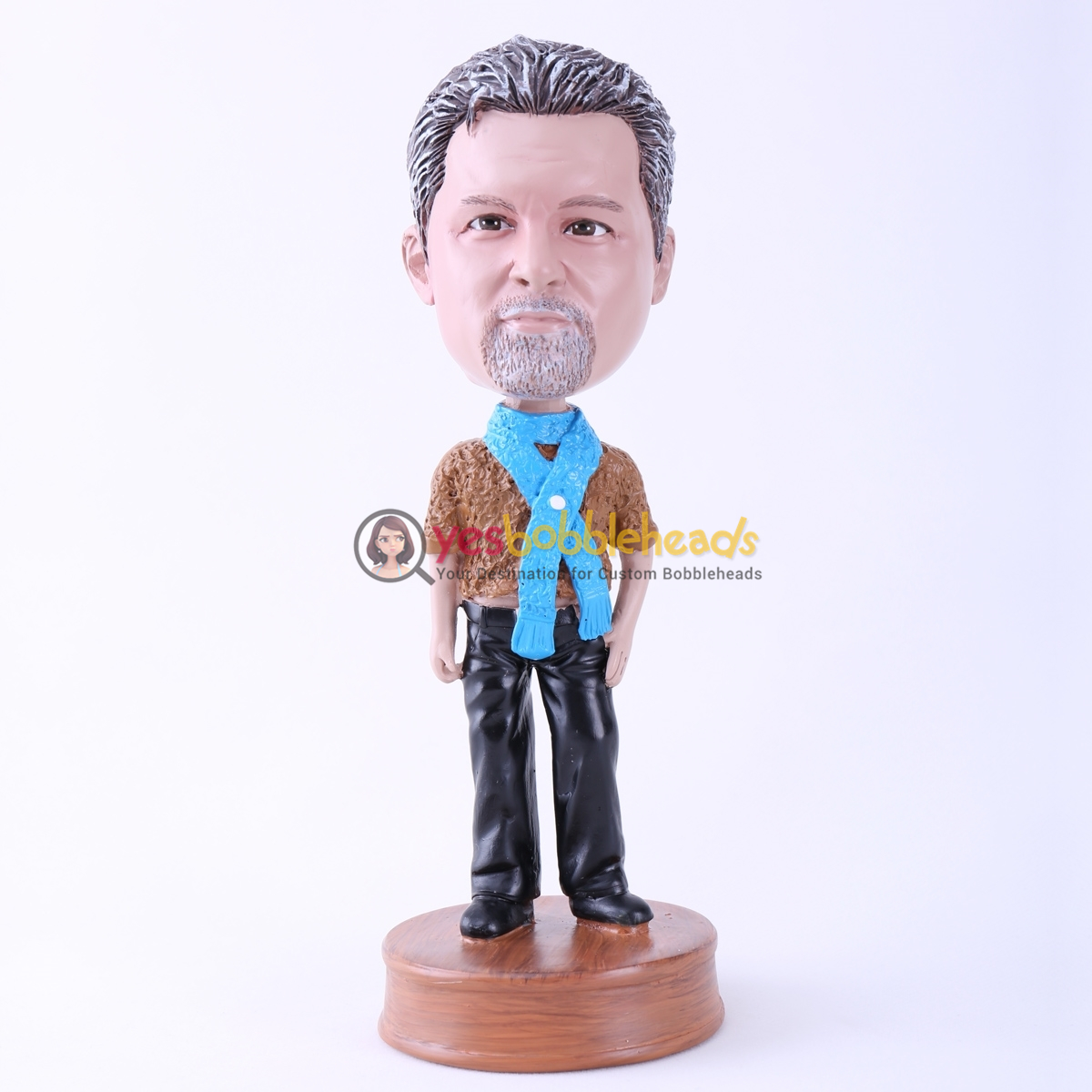 Picture of Custom Bobblehead Doll: Man with Blue Scarf