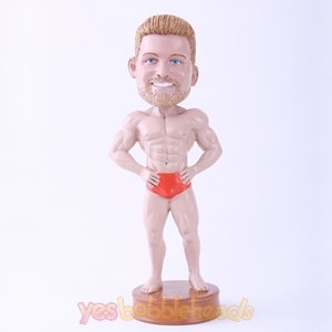 Picture of Custom Bobblehead Doll: Muscle Man Hands on Hips (About 9" Tall)