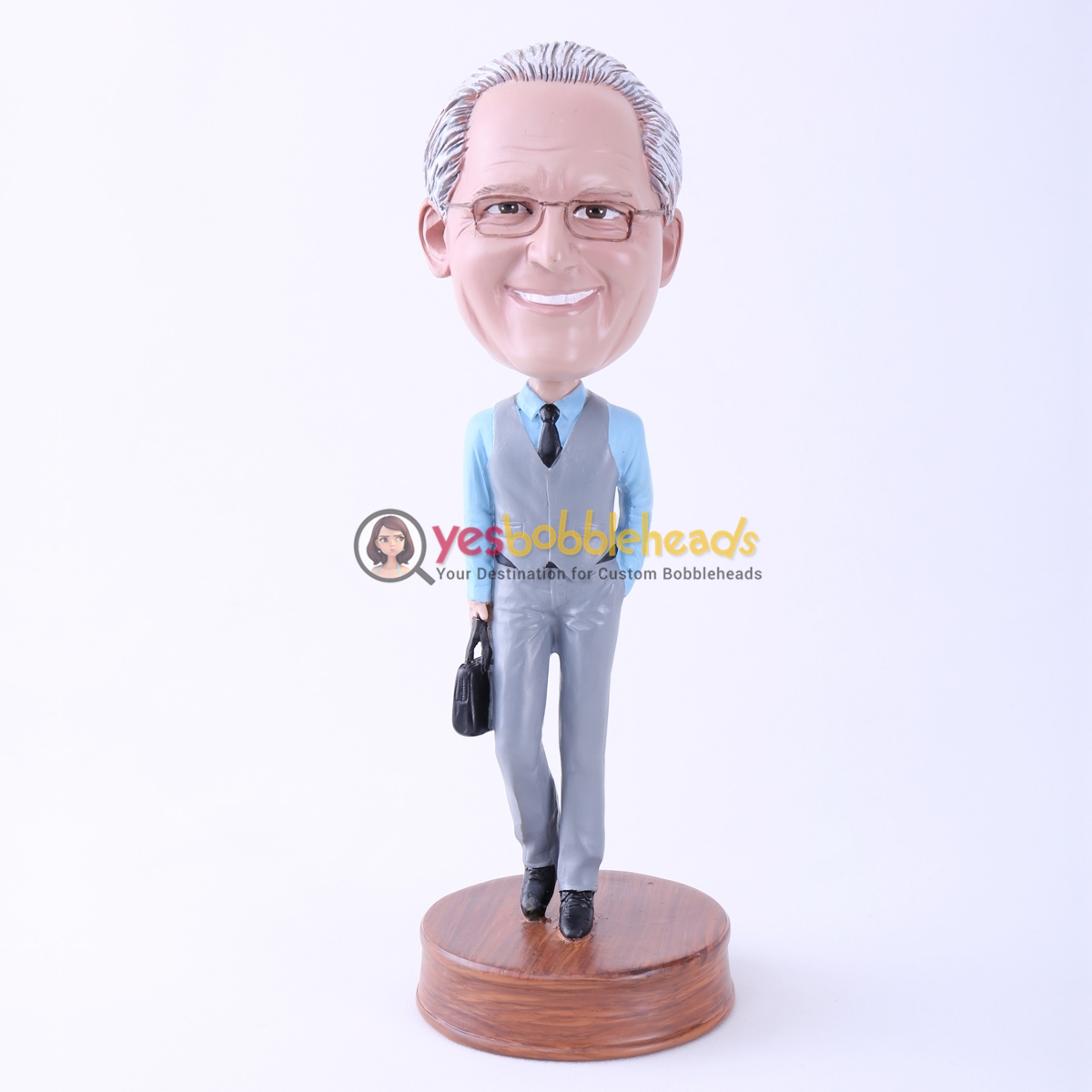 Picture of Custom Bobblehead Doll: Office Man with Bag