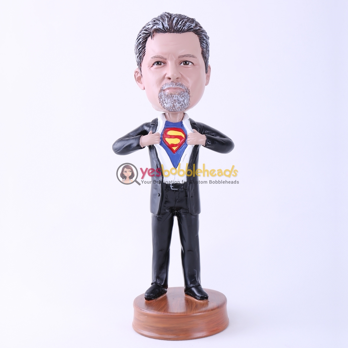 Picture of Custom Bobblehead Doll: Man Opening Up Chest Showing Braveness
