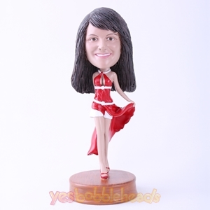 Picture of Custom Bobblehead Doll: Red Dressed Hot Lady